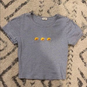 Striped Brandy Melville flower tshirt